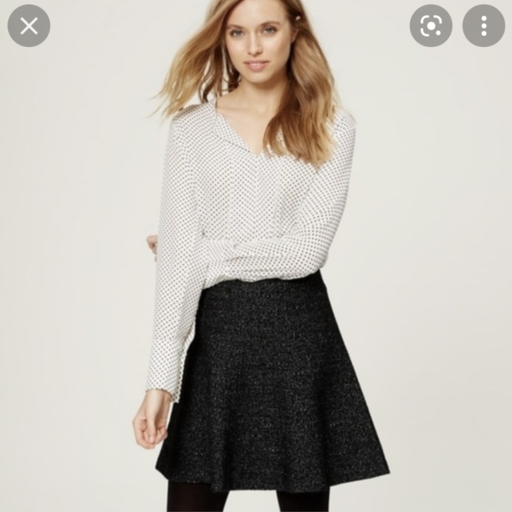 Loft flared melange skirt
